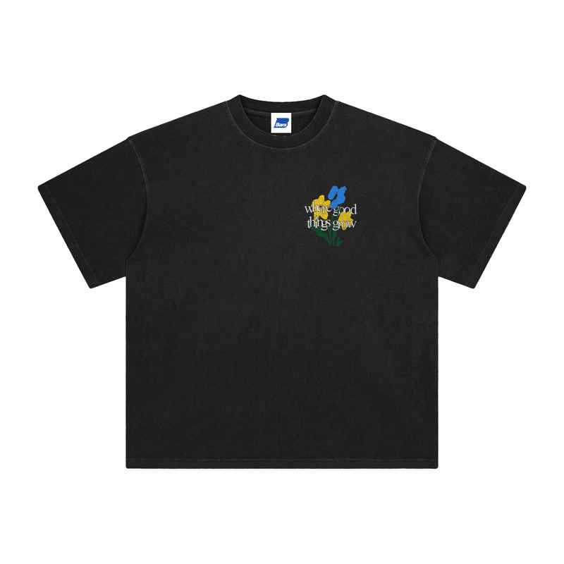 'WHERE GOOD THINGS GROW' TEE - BLACK