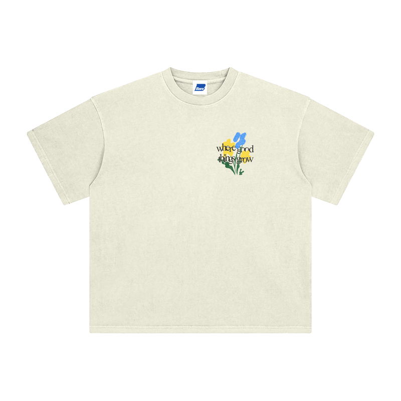'WHERE GOOD THINGS GROW' TEE - APRICOT